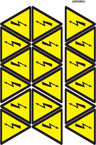 Знак"Небезпека ураження електричним струмом" 100 мм (на аркуші 18 шт) SES01007 фото